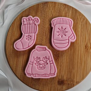 Christmas Jumper, Glove, Sock Cookie Cutter And Stamp