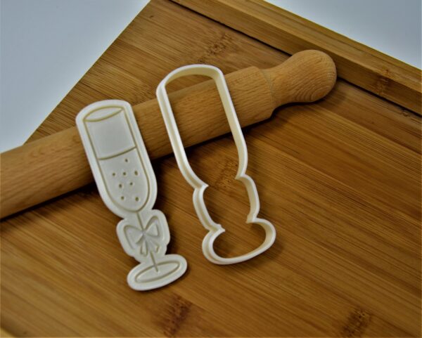 Champagne Glass Cookie Stamp/Debosser - Image 3