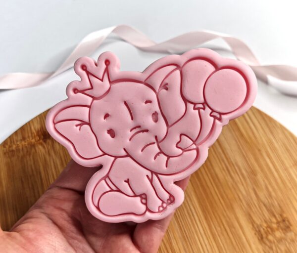 Baby Elephant With Balloons Cookie Cutter + Stamp