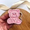 Small Size Teddy Bear Cookie Cutter + Stamp, Size:height 60mm x width 51 mm