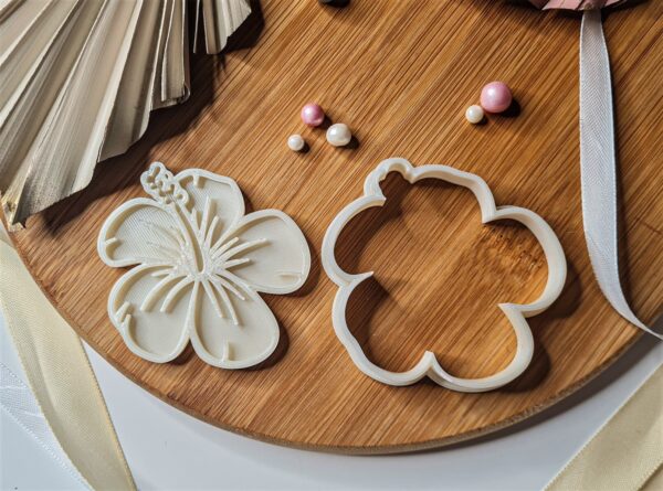 Hibiscus Flower Cookie Cutter + Stamp - Image 2