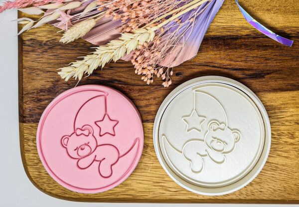 Teddy bear on the moon cookie cutter + stamp
