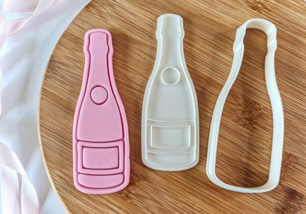 Champagne Bottle Cookie Cutter + Stamp
