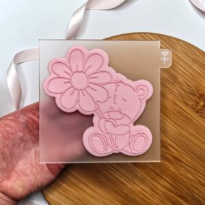 Teddy Bear With Flower Cookie Cutter + Embosser