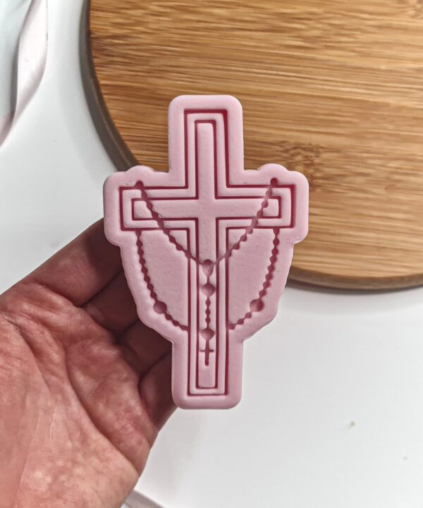 Cross With Rosary Cookie Cutter + Stamp