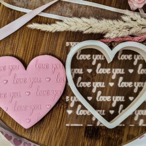 Love You Pattern Cookie Cutter + Embosser