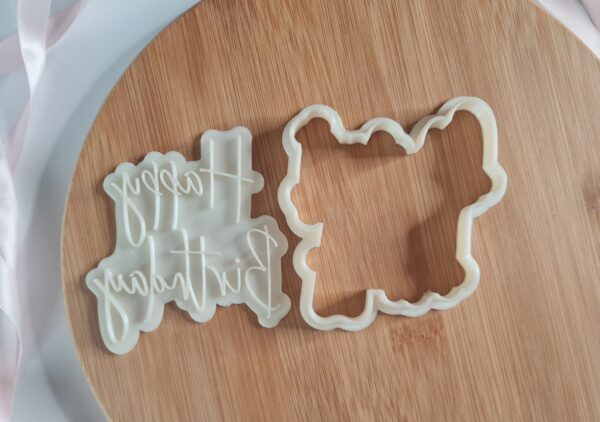 Happy Birthday cookie Cutter + Stamp - Image 2