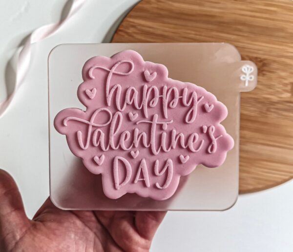 Happy Valentine's Day Fondant Reverse Embosser + Cookie Cutter