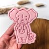 Elephant With Teddy Bear Cookie Cutter + Stamp