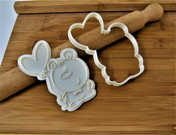 Teddy Bear With Balloon Cookie Cutter + Stamp - Image 2