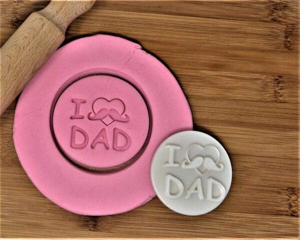 I Love Dad Cookie Cutter + Stamp