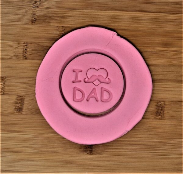 I Love Dad Cookie Cutter + Stamp - Image 2