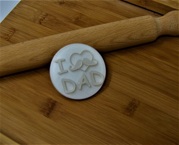 I Love Dad Cookie Cutter + Stamp - Image 3