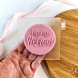 Hip Hip Hooray Fondant Reverse Embosser.