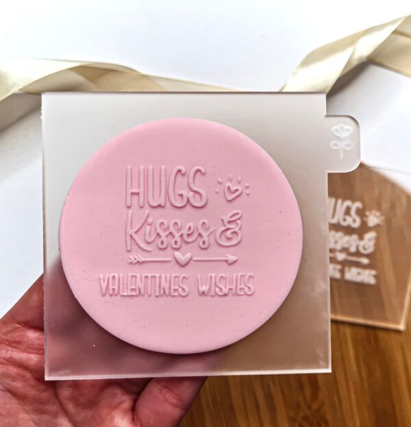 Hugs & Kisses, Valentine Wishes Cookie Embosser