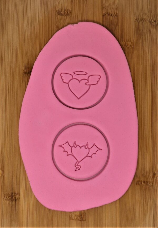 Heart With Angel Wings / Devil Wings Cookie Stamp - Image 2