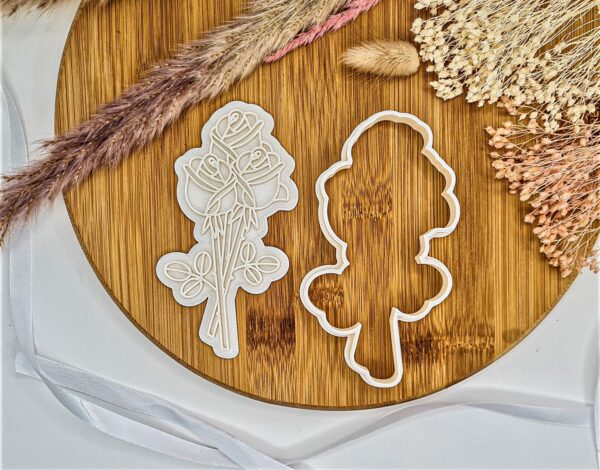 Roses Cookie Cutter + Stamp - Image 2