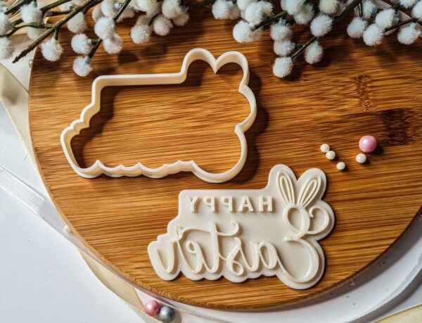 Happy Easter Cookie Cutter + Stamp - Image 2
