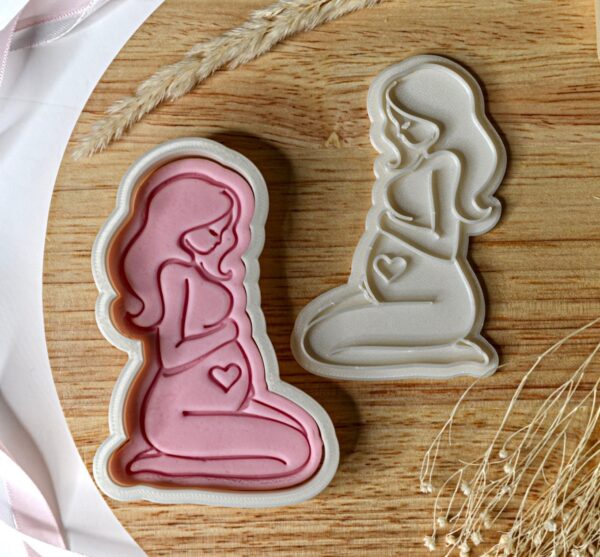 Pregnant Woman Cookie Cutter + Stamp