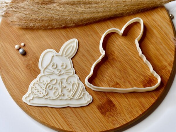 Easter Bunny With Eggs Cookie Cutter + Stamp - Image 2