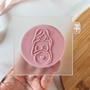 Pregnant Woman Fondant Reverse Embosser
