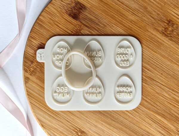 Easter Mini Egg With Messages Cookie Cutter + Stamp - Image 2
