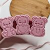 Three Teddy Bears I Love You Full Set Cookie Cutters + Stamps