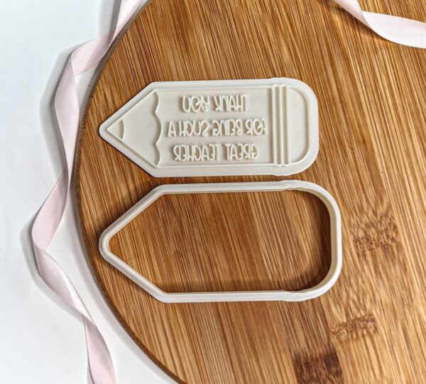 Thank You For Being Such A Great Teacher Pencil Cookie Cutter + Stamp - Image 2