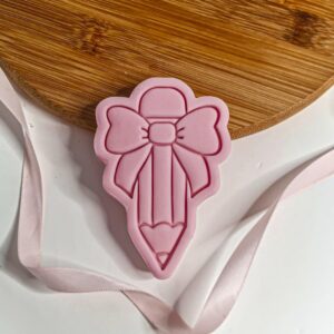Pencil With Bow Cookie Cutter + Stamp