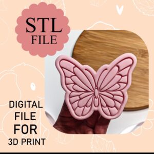 Digital STL File, Butterfly Cookie Cutter And Stamp, 3D Printing, Instant Download
