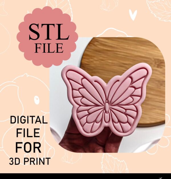Digital STL File, Butterfly Cookie Cutter And Stamp, 3D Printing, Instant Download
