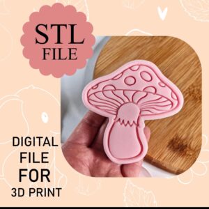 Digital STL File, Mushroom Cookie Cutter And Stamp, 3D Printing, Instant Download