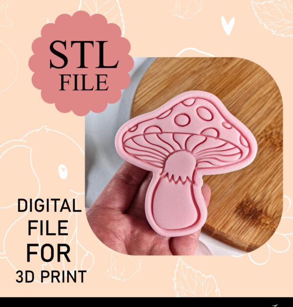 Digital STL File, Mushroom Cookie Cutter And Stamp, 3D Printing, Instant Download