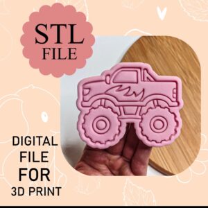Digital STL File, Monster Truck Cookie Cutter And Stamp, 3D Printing, Instant Download