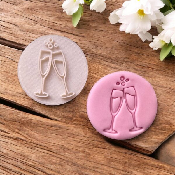 Champagne Glasses Cookie Stamp