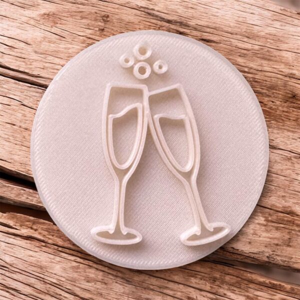 Champagne Glasses Cookie Stamp - Image 2