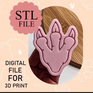 Digital STL File, Dinosaur Footprint Cookie Cutter And Stamp, 3D Printing, Instant Download