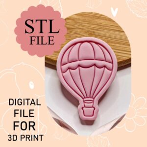 Digital STL File, Hot Air Balloon Cookie Cutter And Stamp, 3D Printing, Instant Download