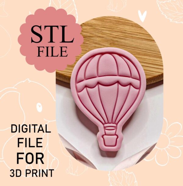 Digital STL File, Hot Air Balloon Cookie Cutter And Stamp, 3D Printing, Instant Download