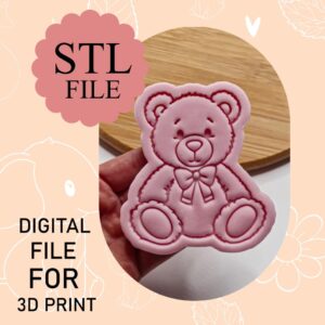Digital STL File, Teddy Bear Cookie Cutter And Stamp, 3D Printing, Instant Download