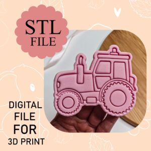 Digital STL File, Tractor Cookie Cutter And Stamp, 3D Printing, Instant Download