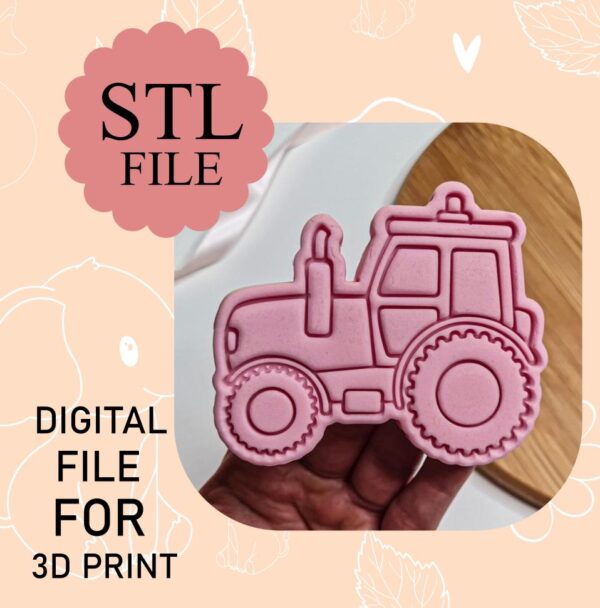 Digital STL File, Tractor Cookie Cutter And Stamp, 3D Printing, Instant Download