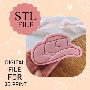 Digital STL File, Cowboy Hat Cookie Cutter And Stamp, 3D Printing, Instant Download