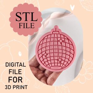 Digital STL File, Disco Ball Cookie Cutter And Stamp, 3D Printing, Instant Download