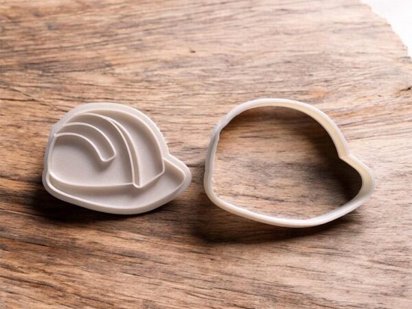 Construction Hard Hat Helmet Cookie Cutter + Stamp - Image 2