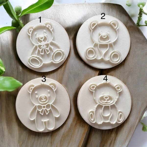 Cupcake Size 6 cm Teddy Bear Cookie Stamp - Image 2